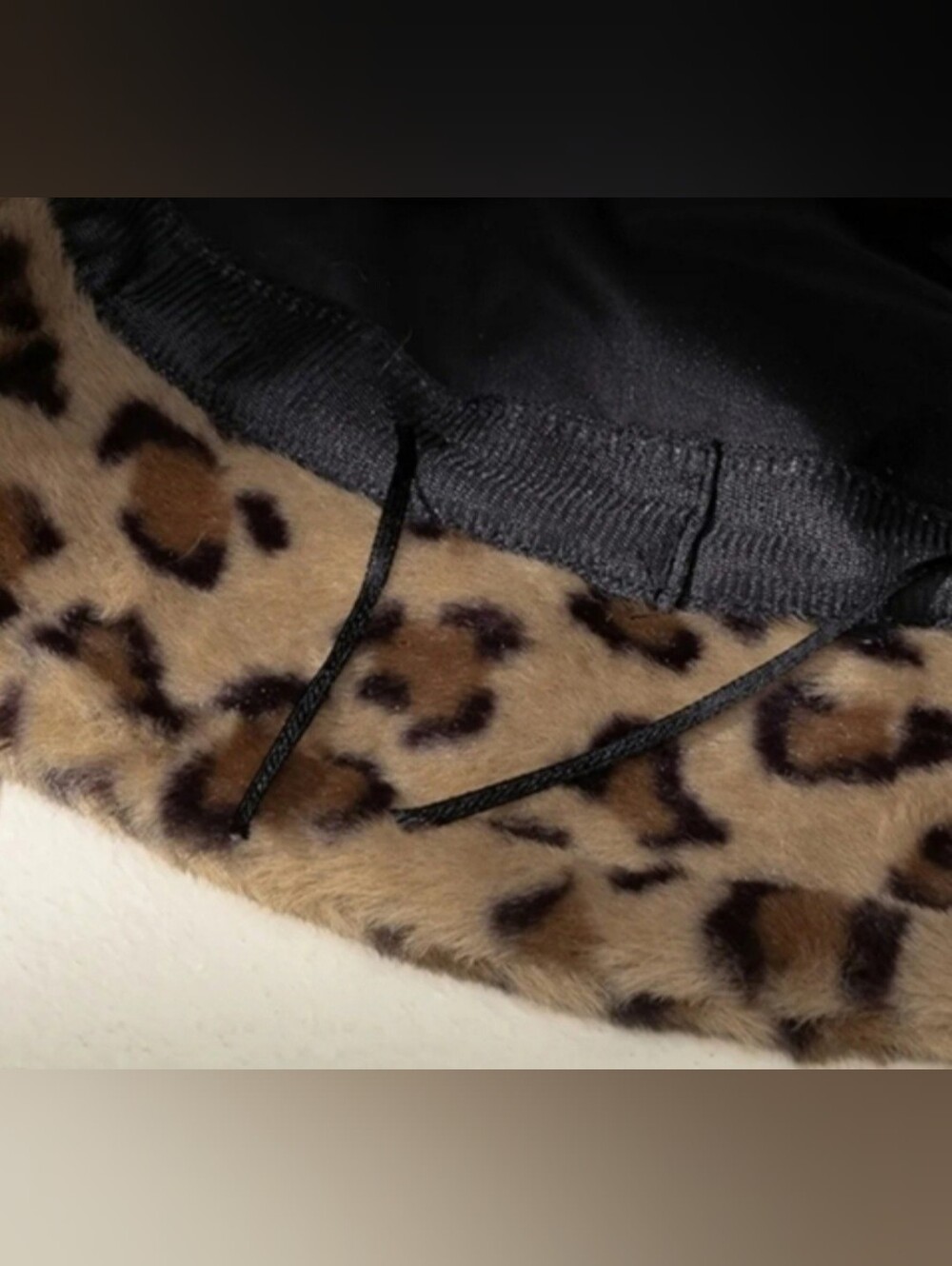 Fuzzy Leopard Print Faux Fur Bucket Hat | Brown Tan Animal Print - Picture 9 of 9